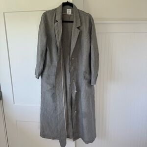 100% linen full length jacket